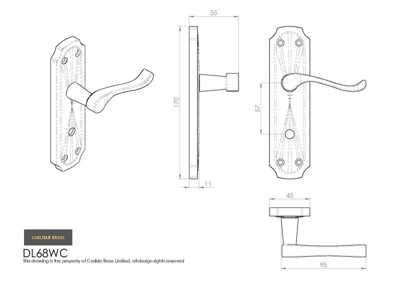 Carlisle Brass Door Handles Dl68wccp Birkdale Lever Bathroom Lock